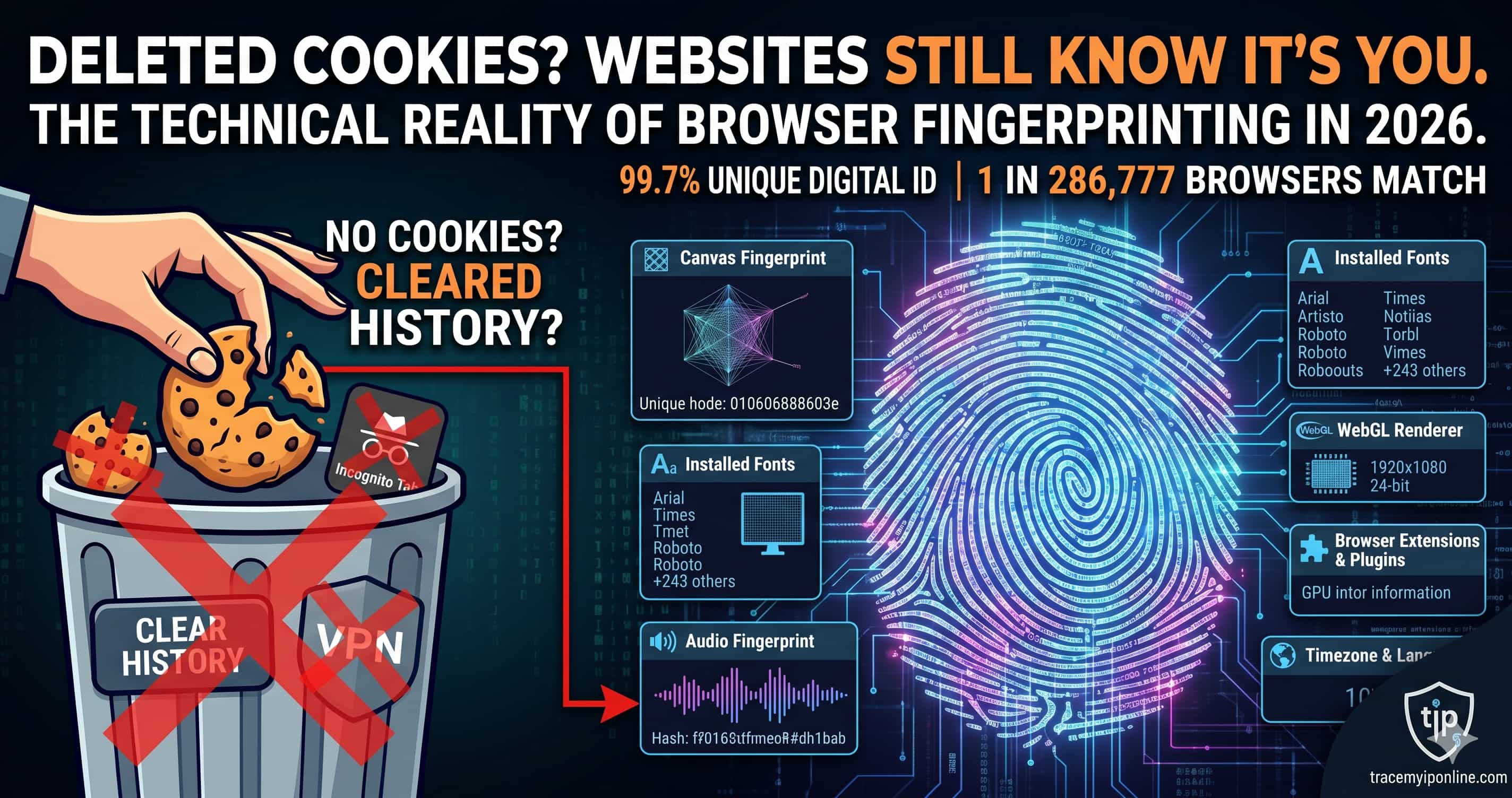 Websites Track You Without Cookies — Browser Fingerprint Explained (2026)