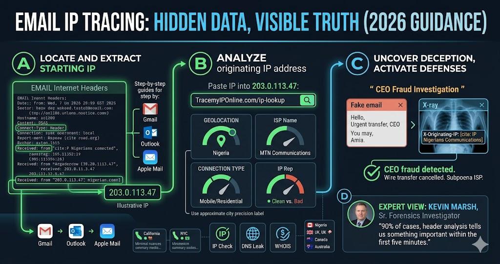 How to Find the IP Address of an Email Sender — Step by Step (2026)