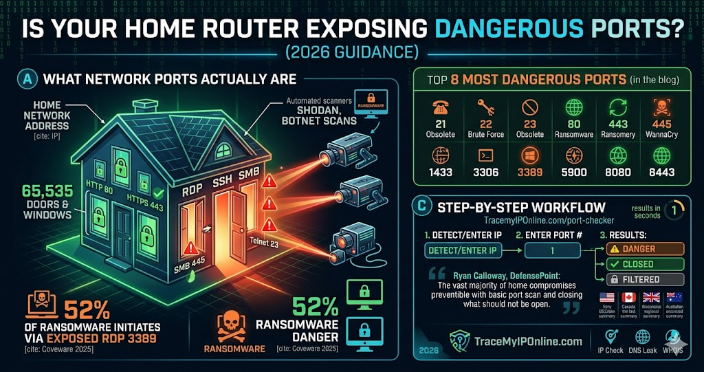 How to Check for Dangerous Open Ports on Your Home Router (Free 2026 Guide)